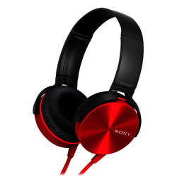 Sony XB450AP On-Ear Headphones, Mic/Remote Red